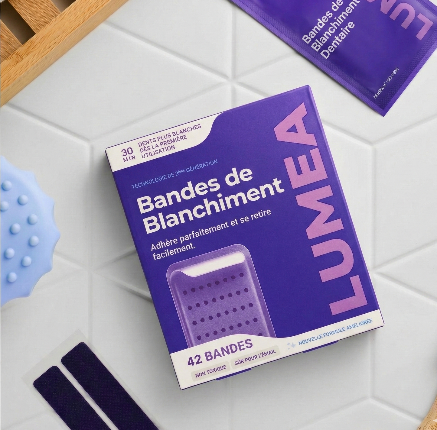 Bandes de blanchiment dentaire violettes Lumea™