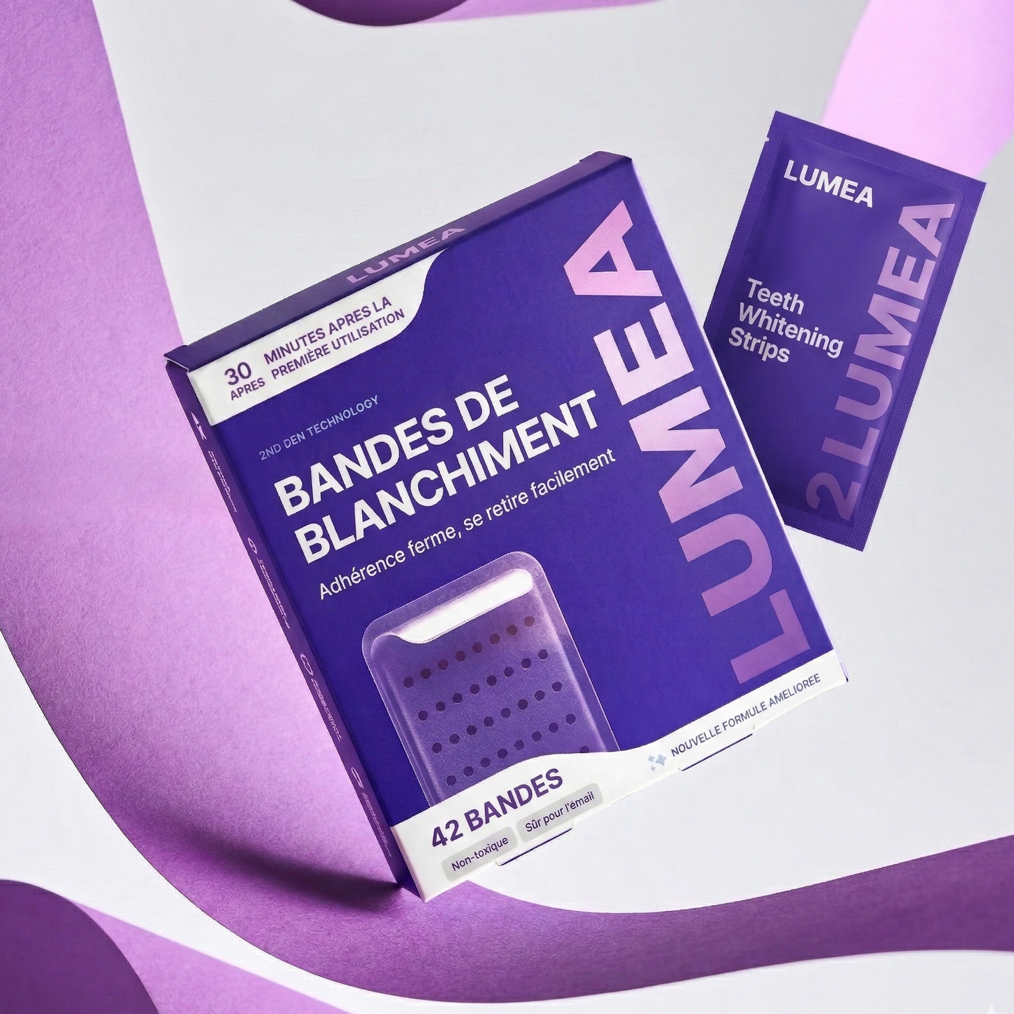 Bandes de blanchiment dentaire violettes Lumea™